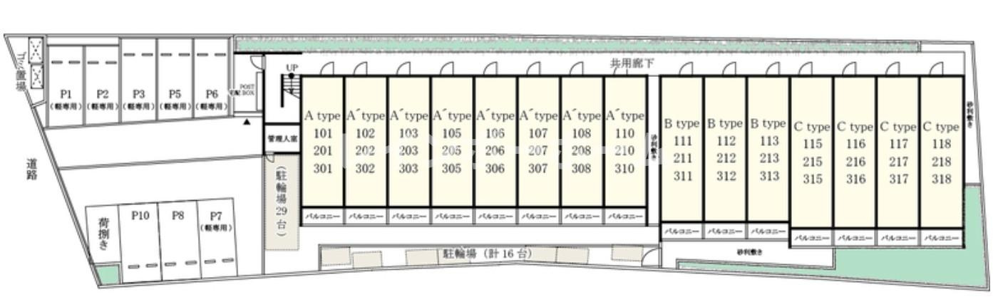 ヴィラ原木中山の区画図