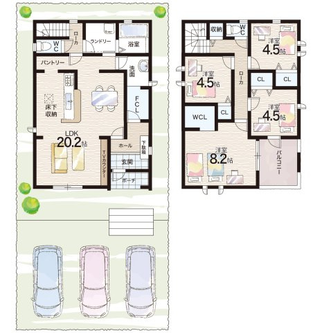神戸市須磨区白川台　第5期　新築一戸建ての間取り|2号地