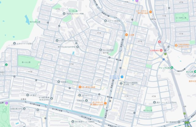 神戸市須磨区白川台　第5期　新築一戸建ての地図