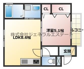 【間取り】 | クリエオーレ上野口Ⅱ