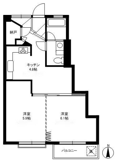 駒留マンションの間取り