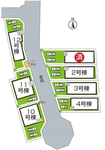 ★京田辺市薪天神堂　第9期　新築一戸建ての区画図|全12区画