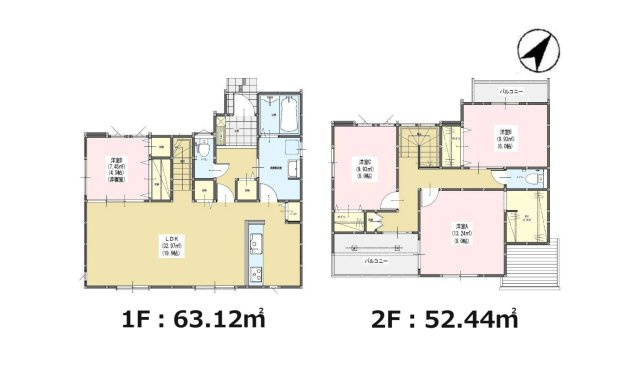 福岡市西区野方6丁目第3-1棟（1号棟）の間取り|全居室収納付きで便利です。