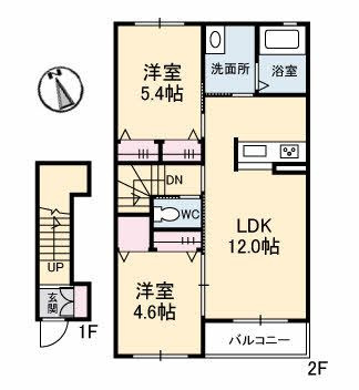 アプリコット Ⅱの間取り