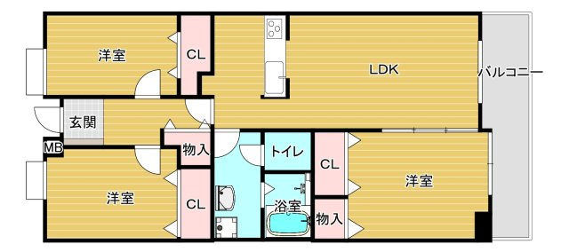 アーベインヒルズ向洋A棟の間取り