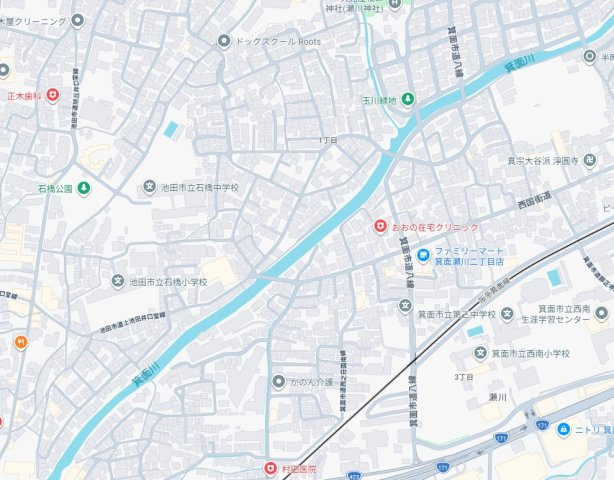 箕面市瀬川　第2期　売土地の地図