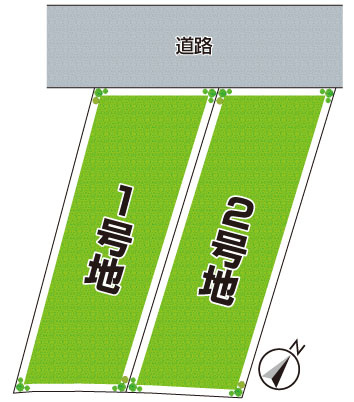 箕面市瀬川　第2期　売土地の区画図|全２区画