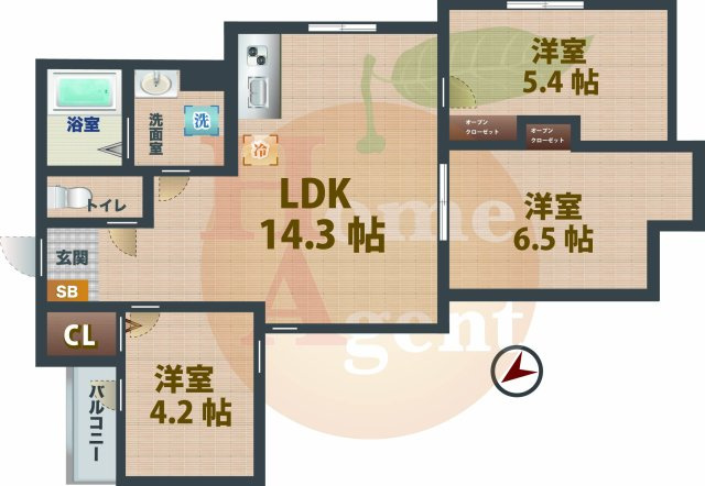 【間取り】 | 第一アパート | 3LDKのお部屋です。
