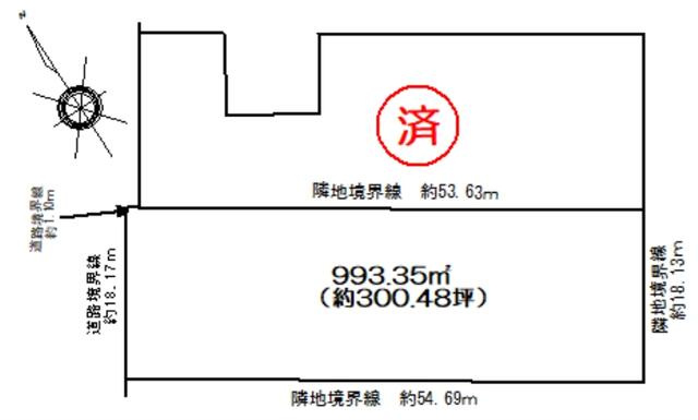 【仲介/売土地】莇生町水洗の区画図