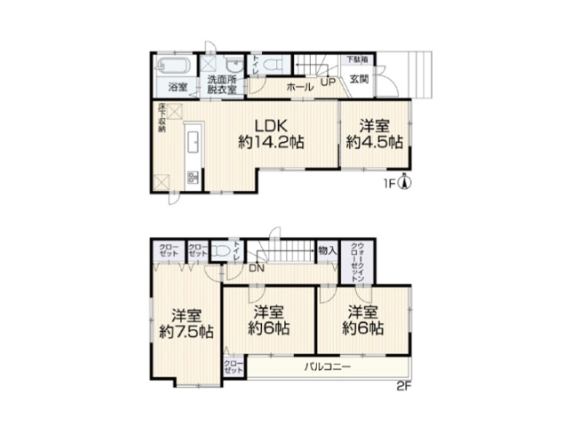 【間取り】 | 西東京市中町2丁目　中古一戸建住宅　（保谷店） | 人気の対面式キッチンに広々LDKの間取り
※図面を基に作成しています。現況と異なる場合は現況を優先いたします。