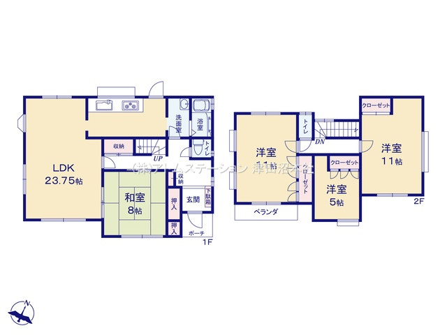 【間取り】 | アトムセレクト船橋市八木が谷２丁目　中古戸建て
