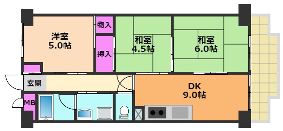 シャルマンコーポ摂津富田の間取り