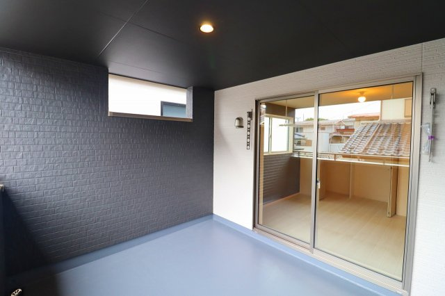 新築戸建・新築建売　郡山市安積町笹川中ノ渡戸　安積第三小・安積第二中のバルコニー|天候の急な変化にも柔軟に対応できる快適な南側のインナーバルコニー！

