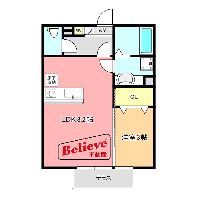 アモリール津福　A棟の間取り|使いやすい間取りです★