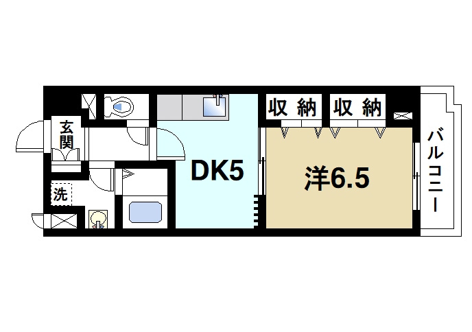 サンフークIIIの間取り|ゆったり暮らせる1DKの間取りです。