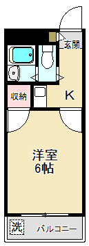 【間取り】 | シティホームズ中山 | ✰はじめての一人暮らしの方や学生さんにオススメ！1Kタイプのお部屋です♪
