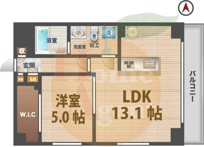 【間取り】 | プレール・ドゥーク中野坂上 | 1LDKのお部屋です。