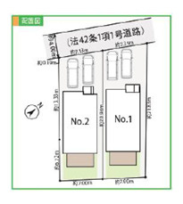 藤沢市善行５丁目　新築戸建　全２棟１号棟の区画図