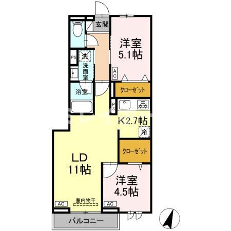 セレスティア中央Ⅱの間取り