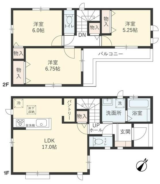 横浜市磯子区岡村４丁目の一戸建ての間取り