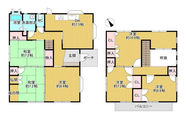 久留米市津福本町　中古戸建の間取り