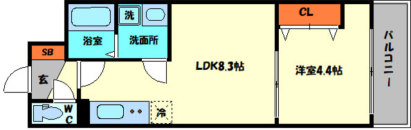 FOREST FUKUSHIMAの間取り|吉野4丁目S　間取り