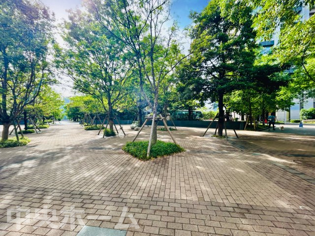 スカイズタワー&ガーデンの中庭|敷地内には緑が多く住環境良好です