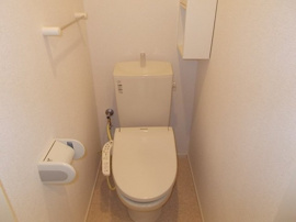 落ち着いた色調のトイレです
