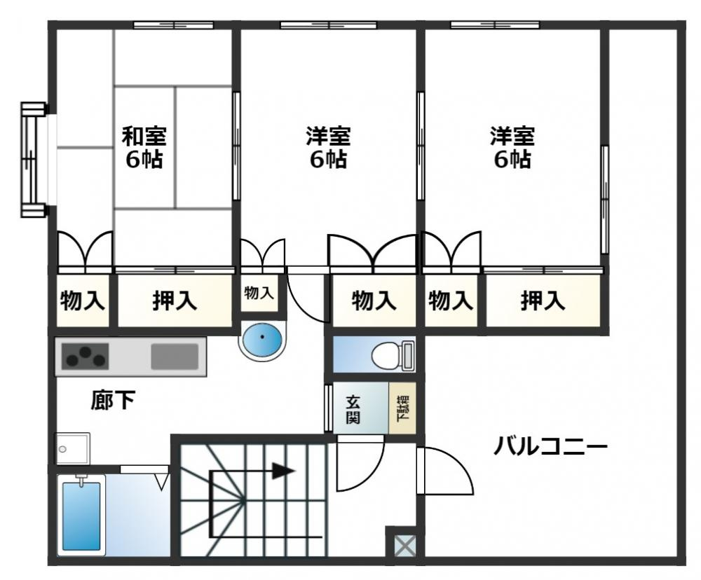 3Kの間取です