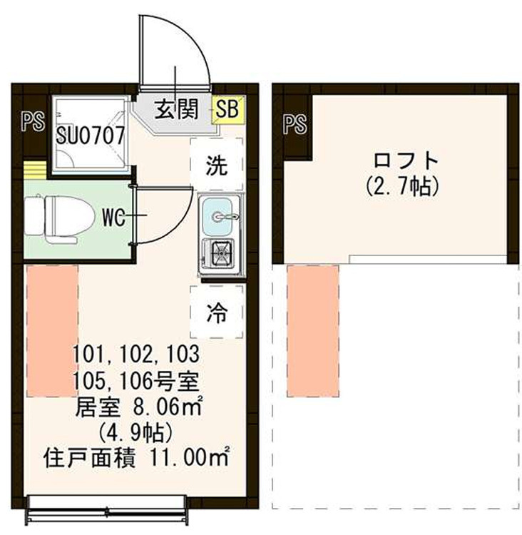 杉並区和泉１丁目のアパートの間取り