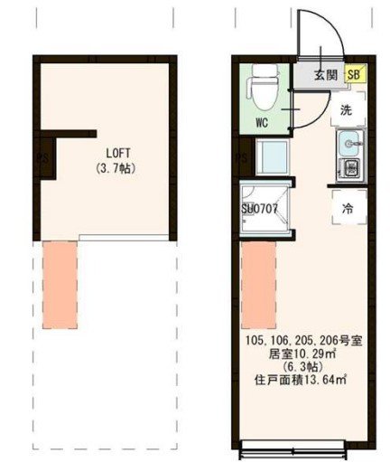 豊島区池袋本町２丁目のアパートの間取り