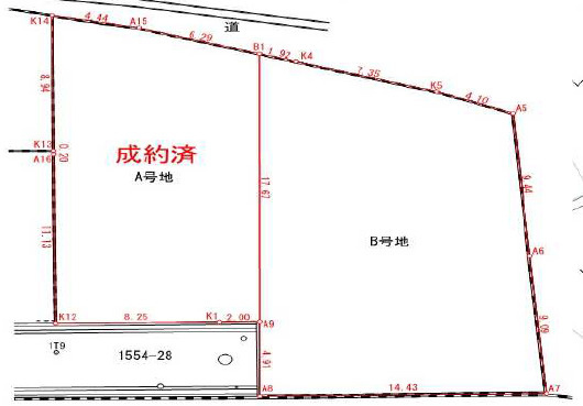 明石市魚住町金ケ崎　B号地　土地の土地図|B号地　約84.5坪です。