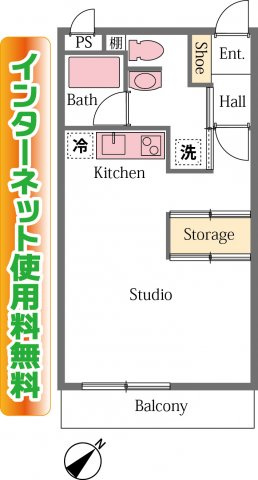 リビングの中央に収納があり、使いやすいプランです。
