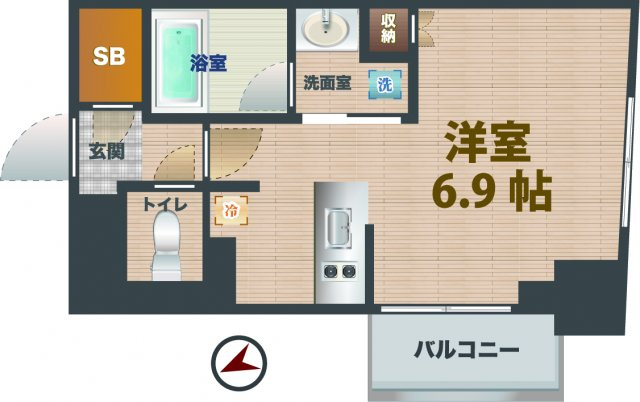 【間取り】 | プライマル杉並方南町 | 1Rのお部屋です。