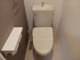 落ち着いた色調のトイレです