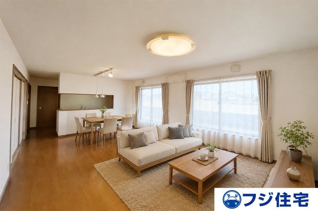 泉大津市板原町1丁目の居間・リビング|※バーチャルステージング画像（AI合成）です。合成された家具等は販売価格に含まれません。