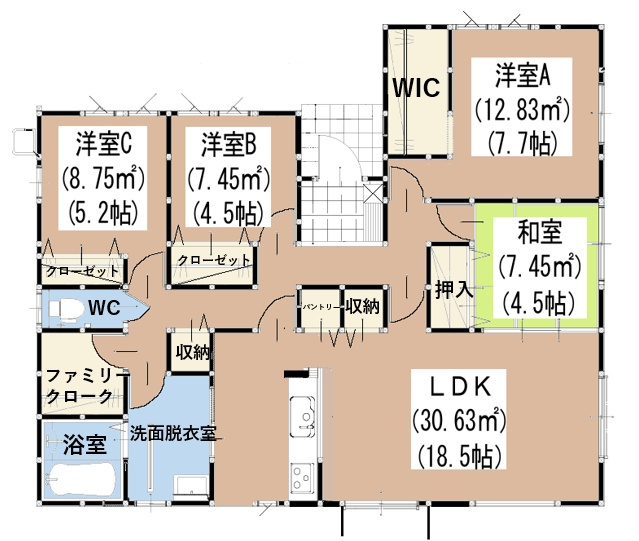 鳥栖市加藤田町3丁目1期の間取り