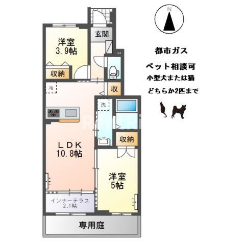 東五城字西大堀新築アパートの間取り