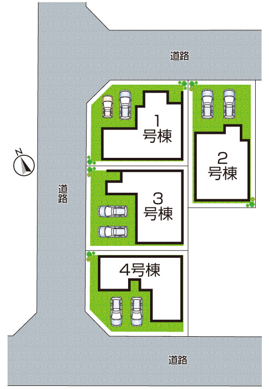 明石市大久保町松陰山手　第1期　新築一戸建ての区画図|全4区画