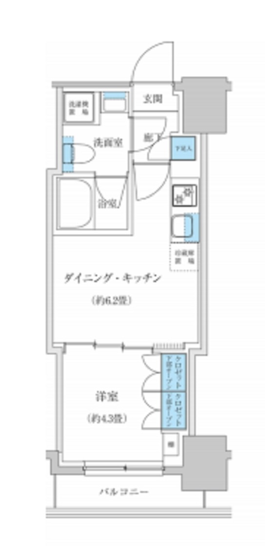 レジディア蒲田プレイスの間取り|間取り　1DK