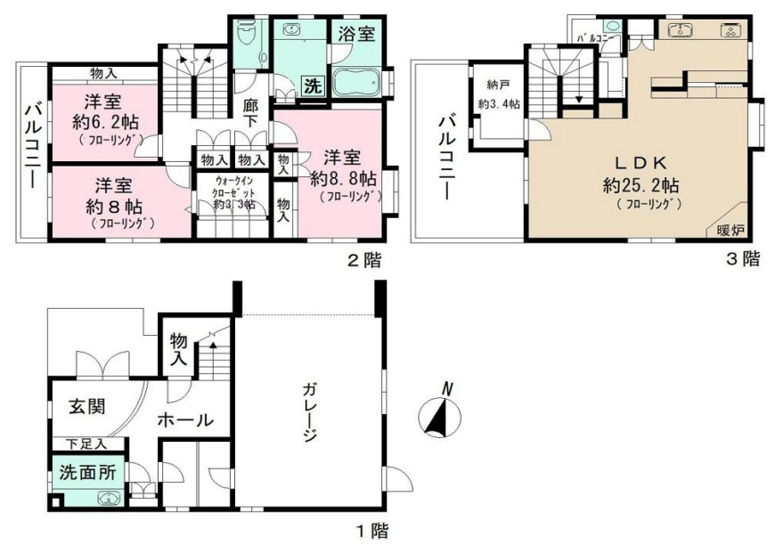 山王３丁目３８戸建ての間取り