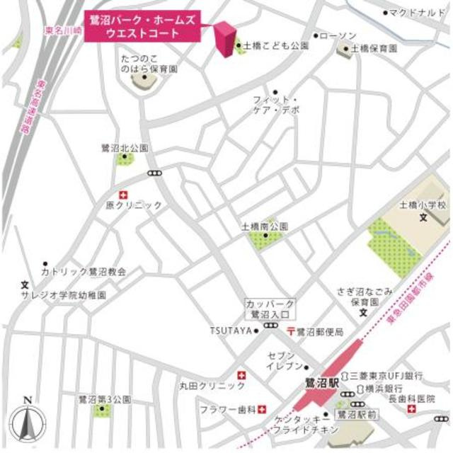 鷺沼パーク・ホームズ　ウエストコートの地図