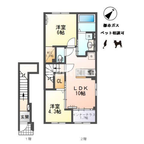 中島通四丁目新築アパートの間取り
