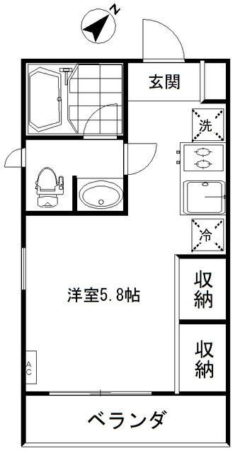 グリーンテラス経堂の間取り|水回りがまとまった家事動線の良い間取り
