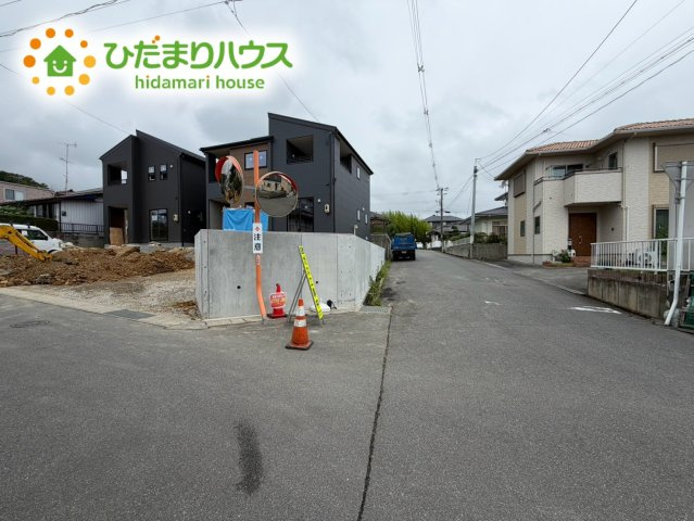 いわき市常磐上湯長谷町第3　新築戸建　1号棟の前面道路含む現地写真|前面道路幅4.6ｍ☆車の出入りもラクラクできちゃいます(^^♪
