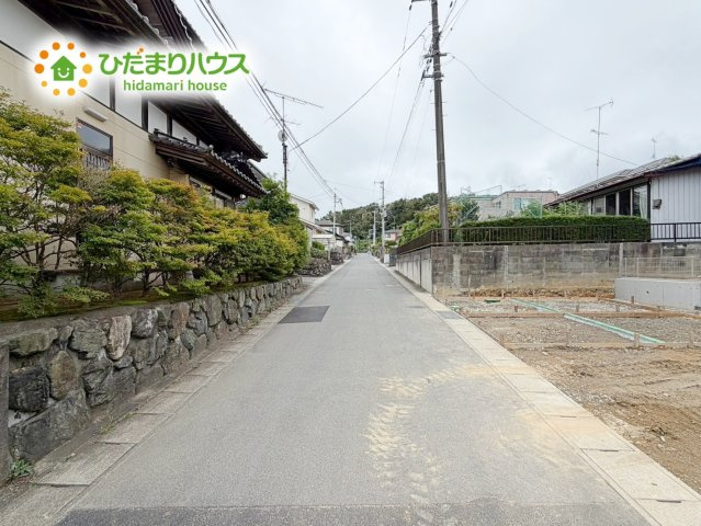 いわき市常磐上湯長谷町第3　新築戸建　1号棟の前面道路含む現地写真|前面道路幅4.6ｍ☆車の出入りもラクラクできちゃいます(^^♪