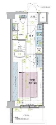 ブライズ蒲田EASTの間取り|東向きバルコニー洋室8.1帖の1Kバストイレ別独立洗面台！