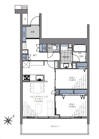 加賀レジデンスの間取り|加賀レジデンス：南東向き！全居室収納付き２ＬＤＫリノベーション物件は住設備も充実！令和８年１０月末完成予定となっております！