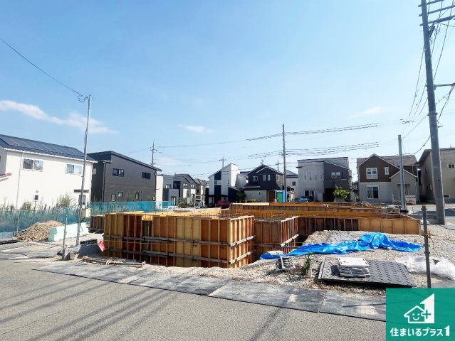明石市大久保町松陰山手　第1期　新築一戸建ての外観|周辺は落ち着いた街並みの住宅地！子育てがしやすい住環境です！まだ未完成ですが、現地でしかわからない事もございます。是非一度ご覧ください。
