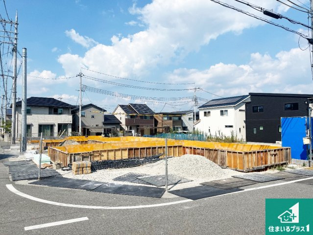 明石市大久保町松陰山手　第1期　新築一戸建ての外観|周辺は落ち着いた街並みの住宅地！子育てがしやすい住環境です！まだ未完成ですが、現地でしかわからない事もございます。是非一度ご覧ください。